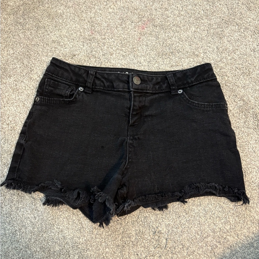 Cat & Jack Black Jean Shorts with Frayed Hem